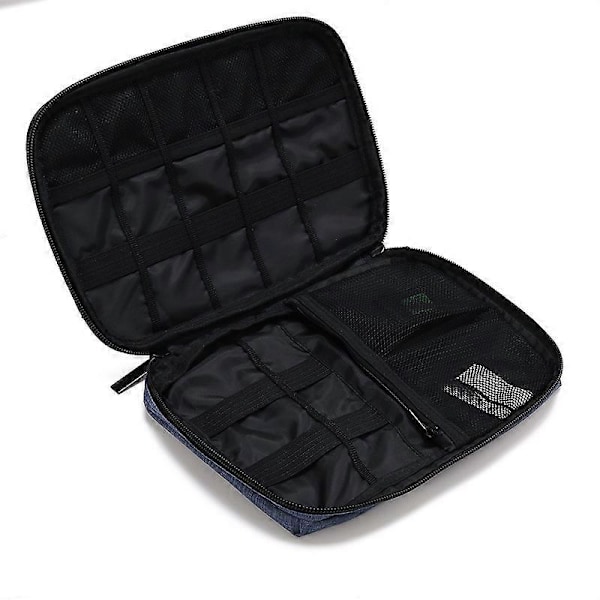 Elektronisk Organizer Liten Rese Kabel Organizer Väska för Hårddiskar, Kablar, USB, SD-kort, Svart