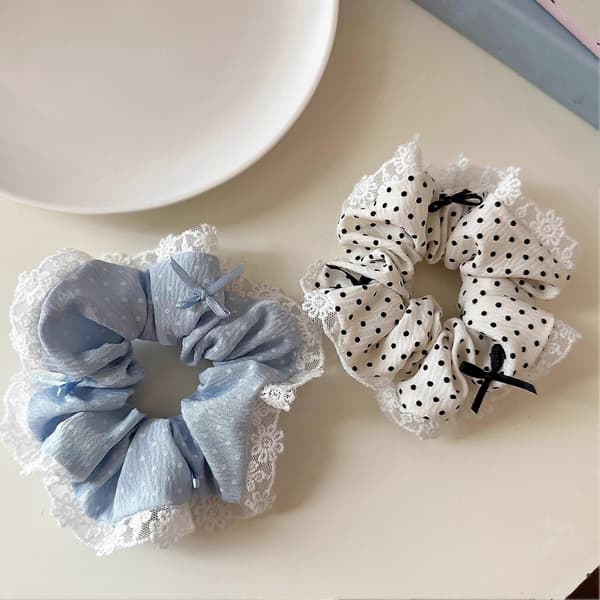 Mode Hår Scrunchie – Koreansk Stil & Skånsom Hold – til Kontor & Afslappede Udflugter Blue