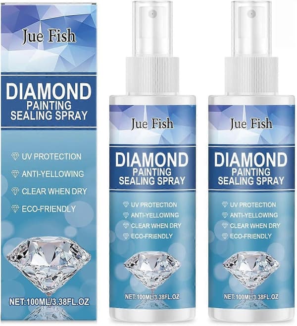 Diamantmaleri Forseglingsspray 100ml, Diamantmalingslim | Diamantmalingsspray Forsegling, for Glitrende Bilder, Anti-avfallende Forsegling av Diamant 2pcs