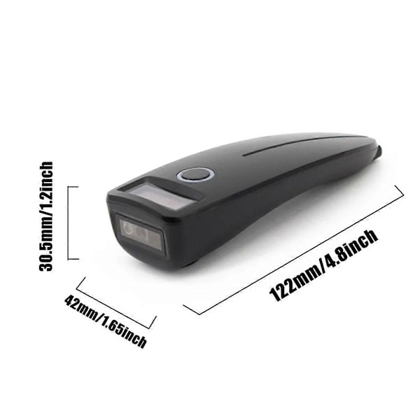 Streckkodsläsare Mini Trådlös Bluetooth Handhållen Portabel 1D 2D QR Streckkod