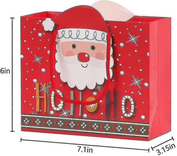 10 st Julpåsar med handtag, Jultomte Snögubbe Presentpåse