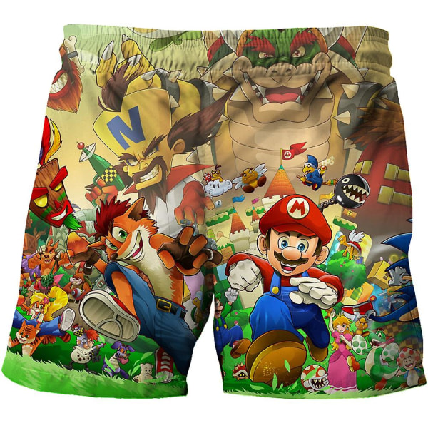 2023 Summer Kids Mario Shorts Tecknad Super Mario style 10 110cm