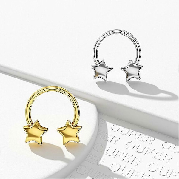 Ringer i rustfritt stål for septum, nese, hjerte, stjerne, stift, øre, loop-piercinger