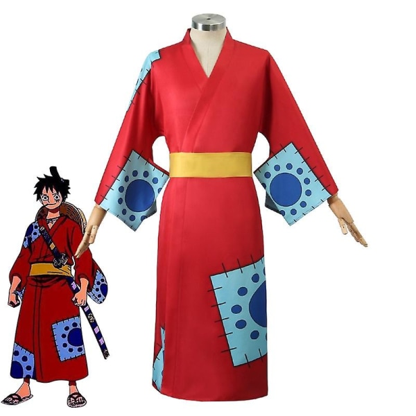 Anime One Piece Cos Stråhatt Gutt Luffy Zoro Trafalgar Ronami Cosplay Kostyme Kimono Set Jul Halloween Comic Con Suit M