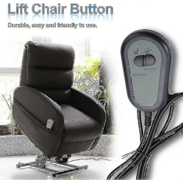 Elektrisk Recliner Fjärrkontroll Abs 2 Knappar Manuell Kontroll För Recliner Stol Soffa Elektrisk Lyftstol Säng Avkoppling Massagebord Wuqx