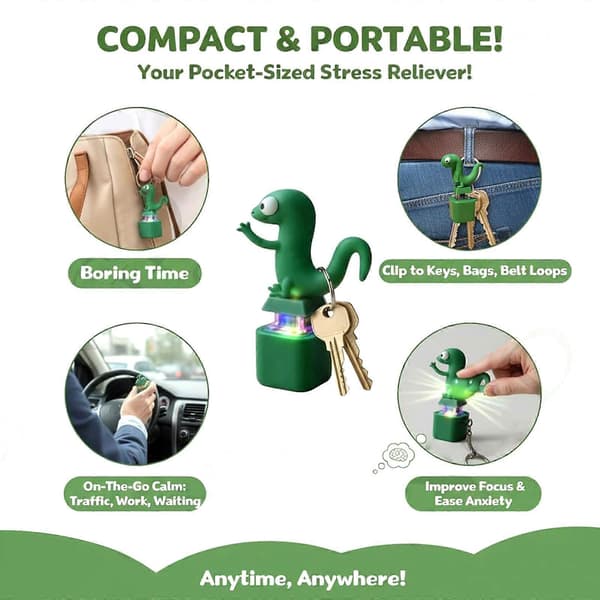 Øglelyd Nøkkelring med OnePress Varsel, Unik Øglelyd Effekt Lokalisator