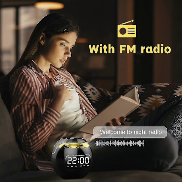 Väckarklockradio med dubbla alarm, FM digital sängklocka med snooze-funktion, LED-display 4 -X
