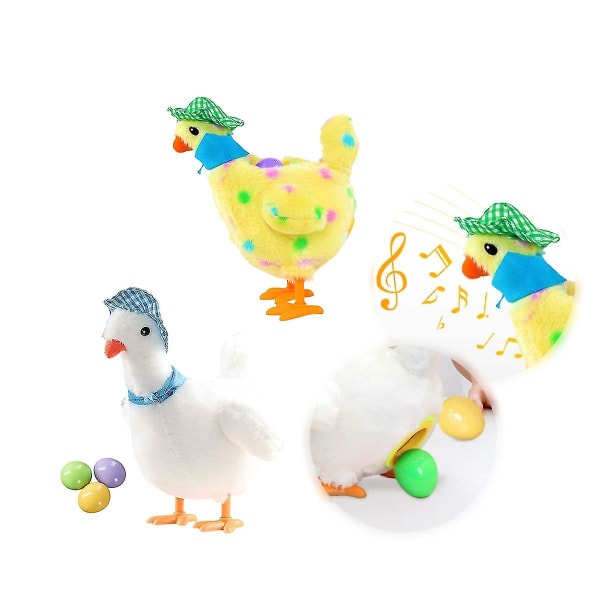 Pääsiäisen pehmolelut Munivat munia Musiikkikana, Hauska Kana Eläinlelu Nukke Sähköinen Hullu Pehmo Kana Yellow