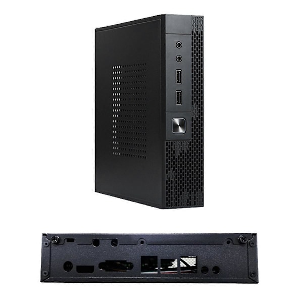 Mini-ITX HTPC for Kabinett Boks Chassis Overvåkingsserver Chassis Industriell Kontroll Datamaskin USB AUDIO Porter Kabinett