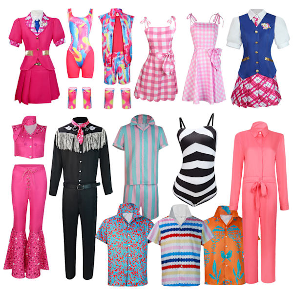 Barbie-cosplay-asu live-action-elokuva ken Barbie Barbie tosielämän cosplay-asu black and white stripes L