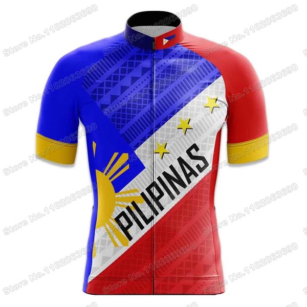 2023 Filippinerna Cykeltröja Set Sommar Pilipinas Cykelkläder Herr Road Bike Shirt Kostym Cykel Bib Shorts MTB Sportswear 15 XS