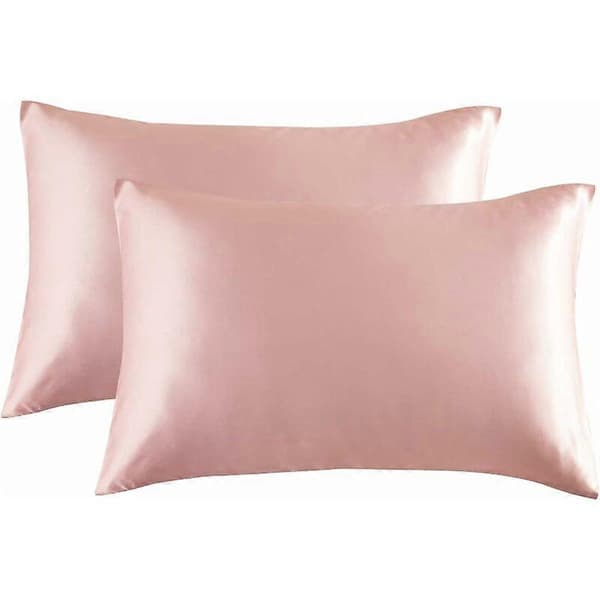 2 satin pudebetræk 50 x 75 cm (pink)-