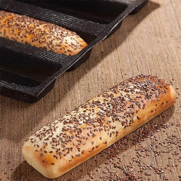 2 stk. Silikone Perforerede Bageforme Sandwichform Franskbrødsform Madmåtte 5 Brød Non-Stick Bageform