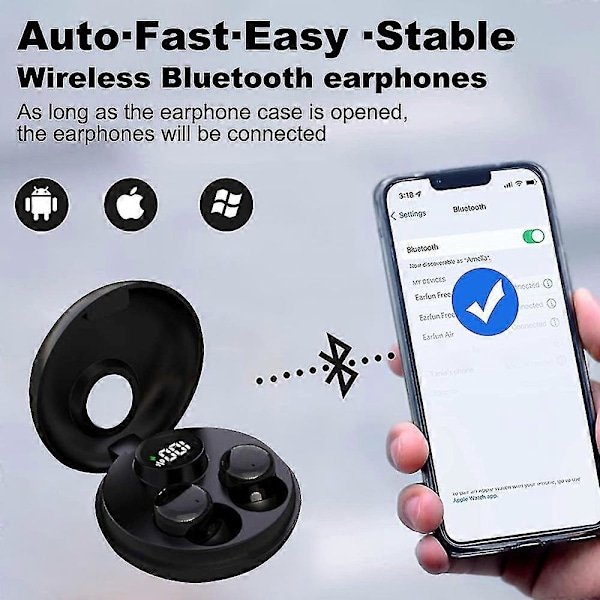 Langattomat kuulokkeet, Bluetooth 5.3 langattomat kuulokkeet, Ipx5 vedenpitävät Bluetooth-kuulokkeet, pelitila, Androidille ja Ios:lle, musta