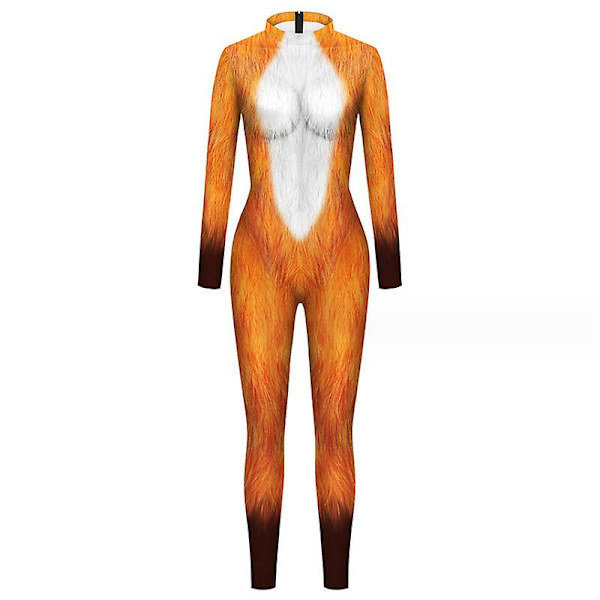 Halloween Cosplay -asu Hauska Body-puku Naisten Miesten Spandex Zentai -puku kokovartaloinen eläimen kallo printed Halloween-rekvisiitta style 1 XL