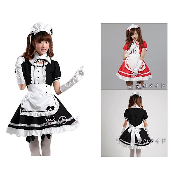 Svart Hvit Lolit Maid Dress Cosplay Restaurant Anime Performance Grønt Powder Skyblue Kvinnes jentekostymer Moro hjemme Purple XXXL