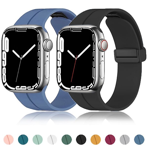 Magnetisk rem til Apple Watch Ultra Band 49 mm 45 mm 41 mm 44 mm 40 mm 42 mm 38 mm Silikone Correa armbånd Iwatch Series 8 Se 7 6 5 4 Burgundy 38mm 40mm 41mm