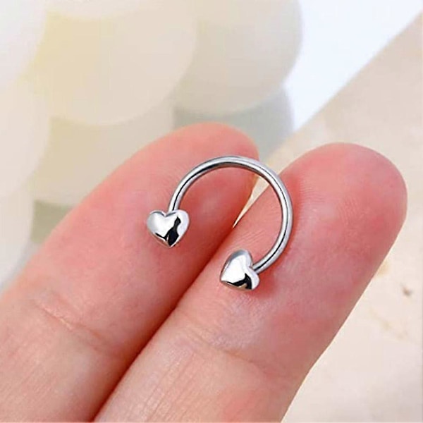 Ringer i rustfritt stål for septum, nese, hjerte, stjerne, stift, øre, loop-piercinger
