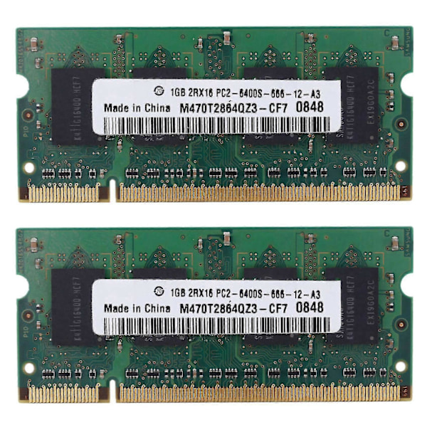 2x DDR2 1 Gt Notebook-muisti 2Rx16 800 MHz PC2-6400S 200-nastainen SODIMM-kannettava muisti