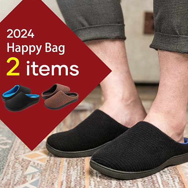 Nya modeller Herrtofflor i Memory Foam, Andningsbara Lätta Halkfria Slip-On Skor med Foder för Inomhusbruk