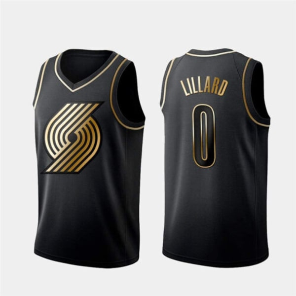 Mænd Kvinder Basketballtrøje LAVINE 8# ANTHONY 00# LILLARD 0# voksen Kortærmet Sport Løbe T-shirts Unisex black#0 2XL