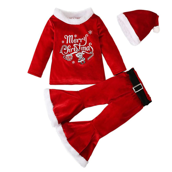 Jul Pojkar Flickor Jultomten Cosplay kostymer Merry Christmas 2-3Y