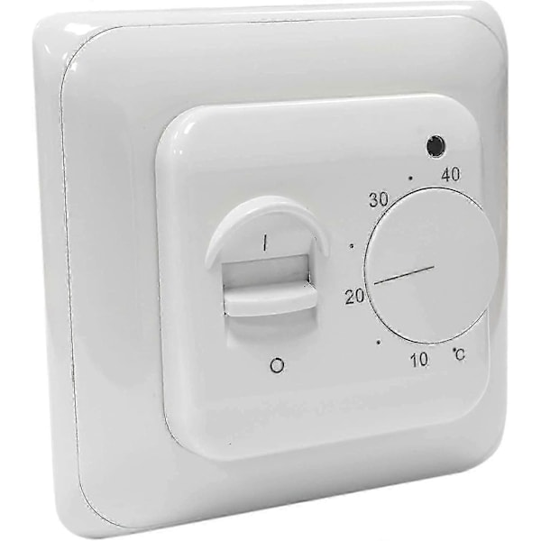 Manuell golvvärme termostat 220v 16a, elektrisk golvvärme regulator mekanisk rums termostat med golvsensor sond 1pc
