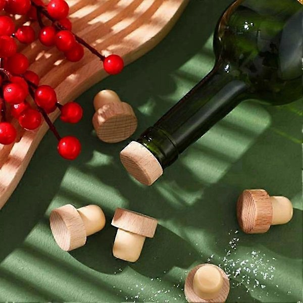 50 stk. Vinkork T-Formet Korkpropper til Vinkork Vinstoppe Genanvendelige Vinkork Træ og Gummi