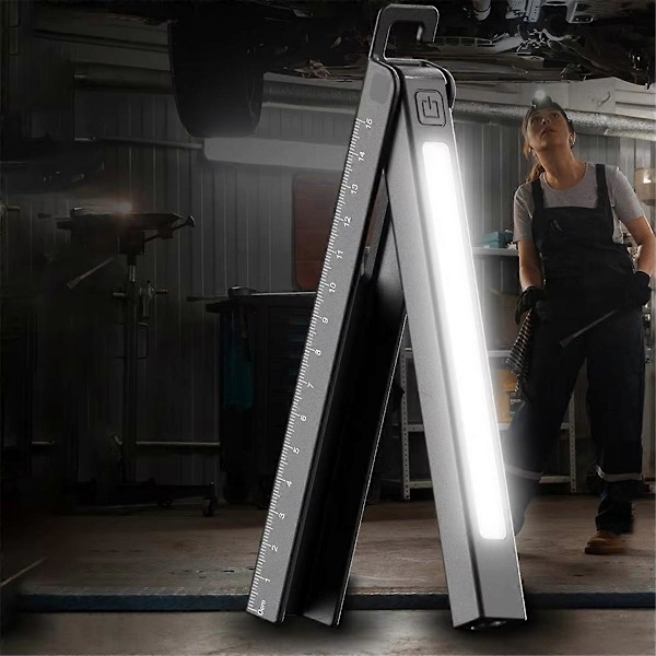 Genopladelig LED+COB Alsidig Penlygte, USB Penlygte med 6 Tilstande