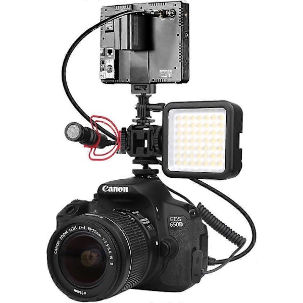 Aluminium Kamera Hot Shoe Mount Adapter Video Tilbehør Triple Cold Shoe Bracket Lys, LED Skærme, Mikrofoner