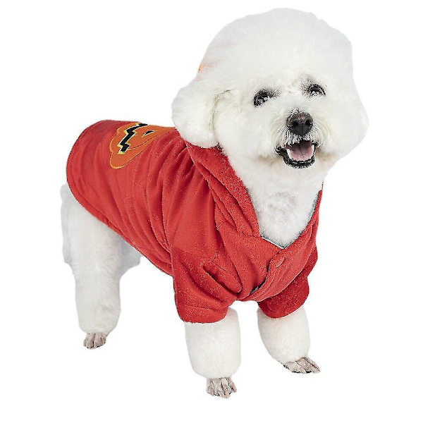Mode Husdjur Hund Katt Cosplay Kläder Halloween Tema Valp Katt Pumpa Kläder Varma Höst Vinter Hund Katt Jacka Pumparock