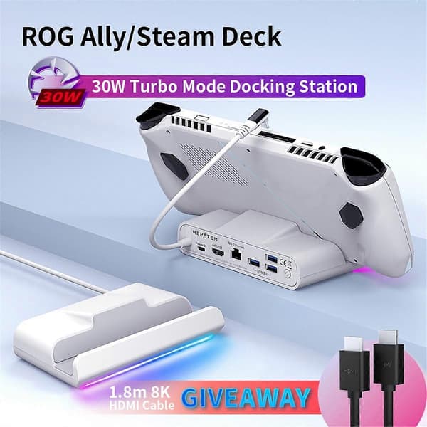 Dockingstation til ROG Ally Hub RGB Steam Deck Stand