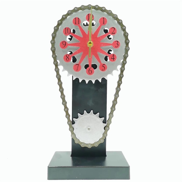 American Gear Clock Kreativ dekorativ skrivebordsklokke Retro kjedeklokke Håndverk Ornament Kjede Gearklokke Red