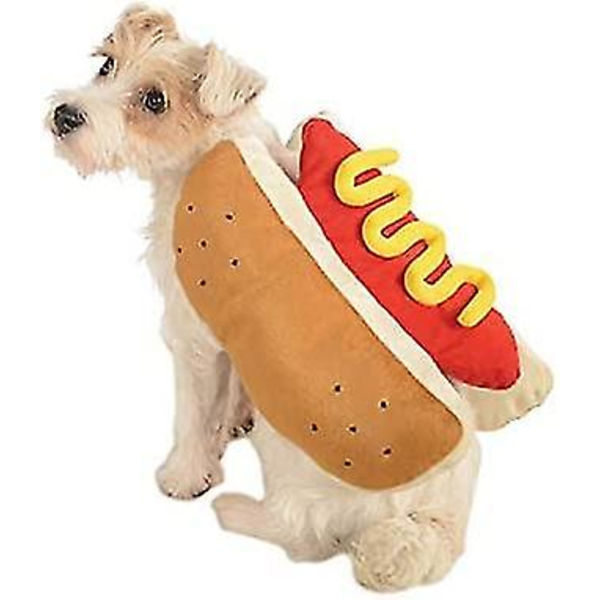 Hot Dog Design kæledyrskostume, sjov varm hættetrøje til hunde og katte Halloween juletøj Cosplay M