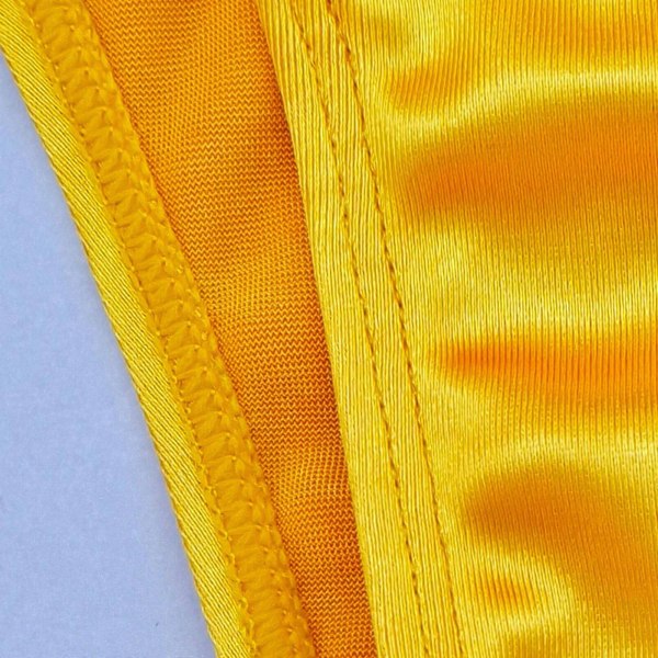 Dame U-ring Ensfarvet Bandeau Bikini Sett Stroppeløs Badedrakt Todelt Smock Bikini Badedrakter for Badetøy Gul S