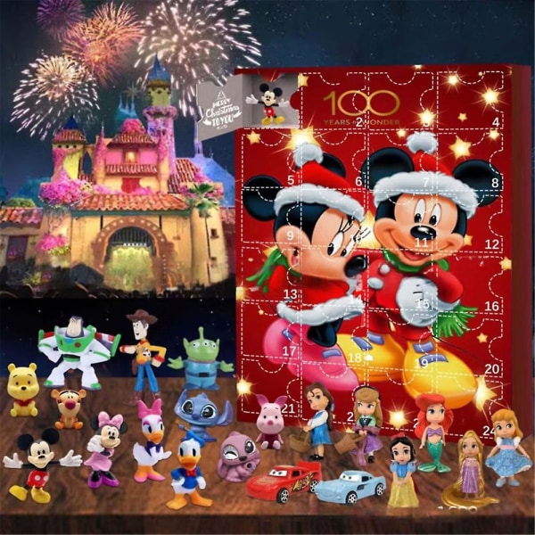 Jule-adventskalender 2023 Mickey Mouse-legetøj 24 dage til jul Nedtællingskalender Blindkasse julegave style 3