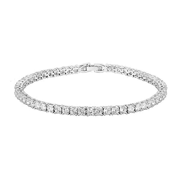 Guldpläterat 3mm Cubic Zirconia Klassiskt Tennisarmband | Guldarmband för Kvinnor