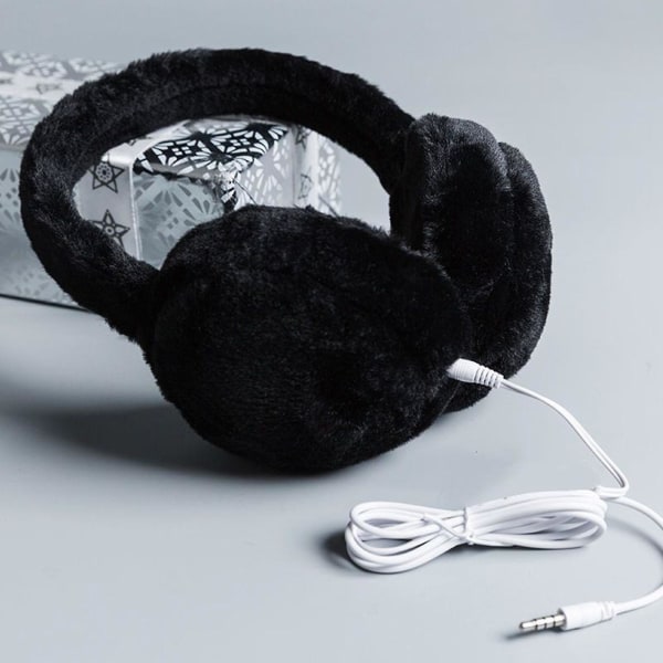 Bluetooth 5.0 øretelefoner med varme øreklokker, vinter utendørs øretelefoner, varme og tykke øreklokker, Bluetooth 5.0 øretelefoner Black