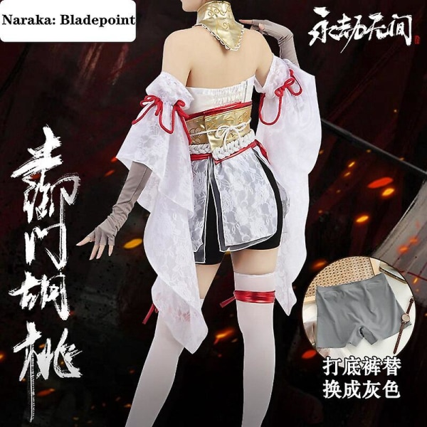 Nytt spel Naraka: Bladepoint Loli Hutao Cosplay Kostym Klänning Handskar Leggings Vita Tights Halloween Kvinna Accessoarer Set XL