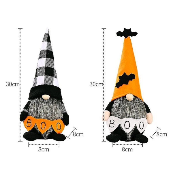 Ansiktsløs Gnome Svensk Dverg Plysj Leketøy Stående Utstoppet Dukke Halloween Gavedekorer Ornamenter Check Hat