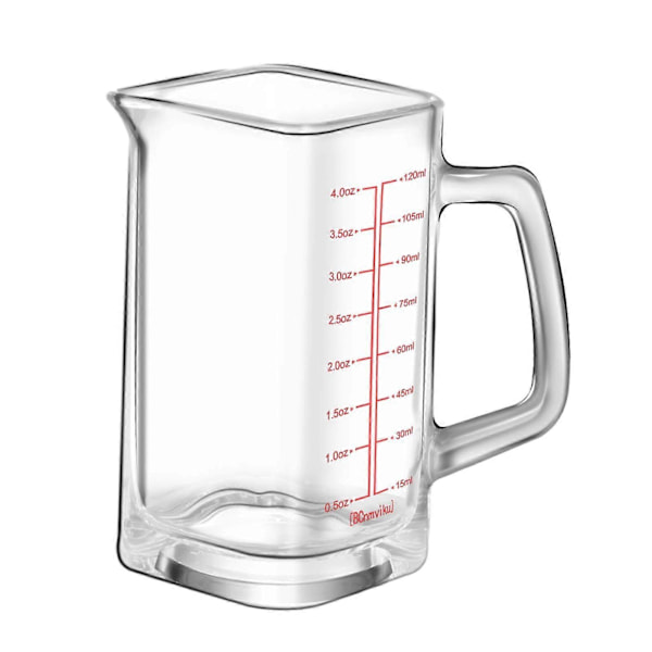 4 Ounce 120ML Mätkopp Mini Mätglas Glas Kopp Espresso Glas Kopp Pipar för Kaffebar Bartenderverktyg