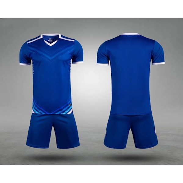 2022 Tomme Fotballdrakter Voksen Barn Fotballdrakt Sett Tilpasning Menn Hurtigtørkende Kortshorts Fotballkampdrakt Dresser Blue Adults size-3XL