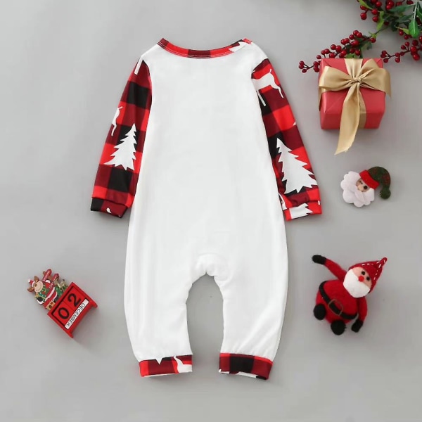 Christmas Elg Print Plaid Pyjamas Sett Jul Familie Matchende Pyjamas Hjemmeklær Baby 6-9 Months