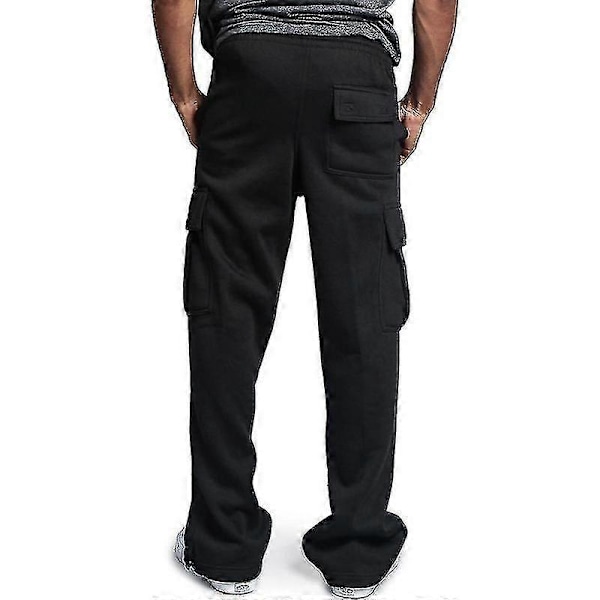 Herre Fleece Jogger Bukser Cargo Combat Træningsdragt Underdele Baggy Bukser Sweatpants