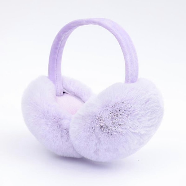 Violetit pehmoiset korvaläpät naisille, söpöt pehmeät kokoontaitettavat korvaläpät naisille, lämpimät korvaläpät, unisex-korvaläppä fleece-kankaasta, lahjaksi talveen xi