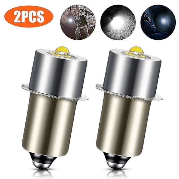 2 stk. P13.5S DC6V-24V LED Oppgraderingspærer Hvit Maglite Celle Lommelykt 6500K 3W gx2024120621