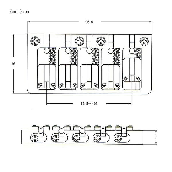 5-strenget Flip Fine-tuning Guitar Saddelbro Pull String Plade til 5-strenget Elektrisk Basguitar