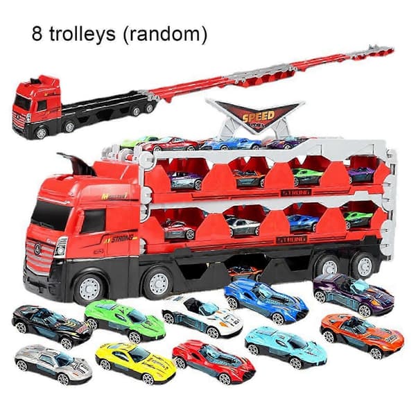 25-26 Mega Hauler Truck Ejection Race Track 24 Biler Børn Deform Katapult Skyd Fold Legetøj