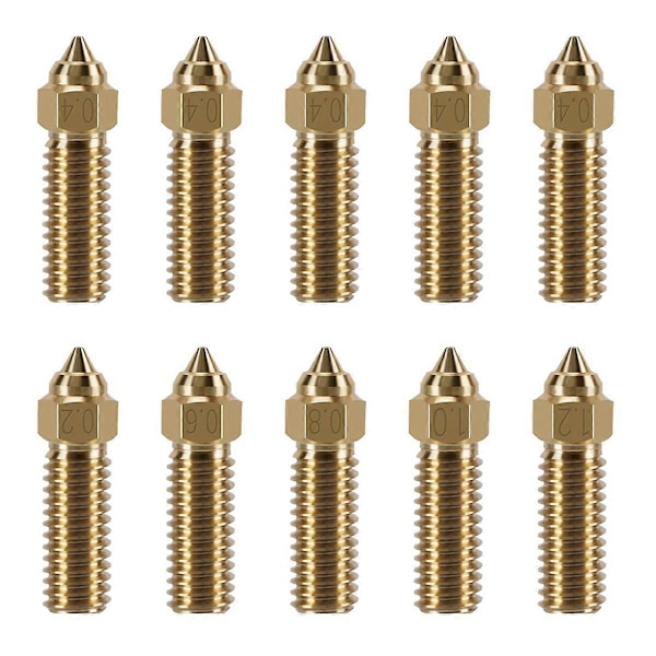 3D-skrivare Extruder Munstycken Kit för K1/K1 Max, 10st Mässingsmunstycken