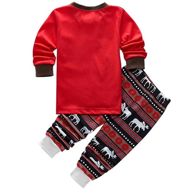 Pyjamas for barn Santa Elk Pyjamas 2-delers sett Red Reindeer 1-2 Years